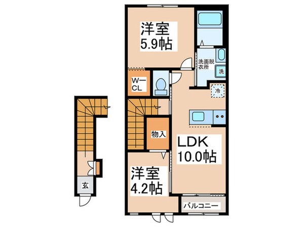 仮）泉佐野市下瓦屋新築アパートの物件間取画像